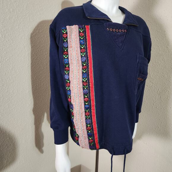Vintage Paris Sports Club Pullover Sweater with Embroidered Detail, SmallF - Picture 3 of 11
